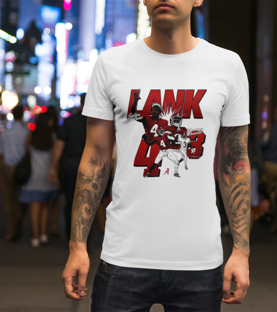 Alabama Crimson Tide Jalen Milroe Terrion Arnold Lank 4th 3 Football Caricature T-Shirt