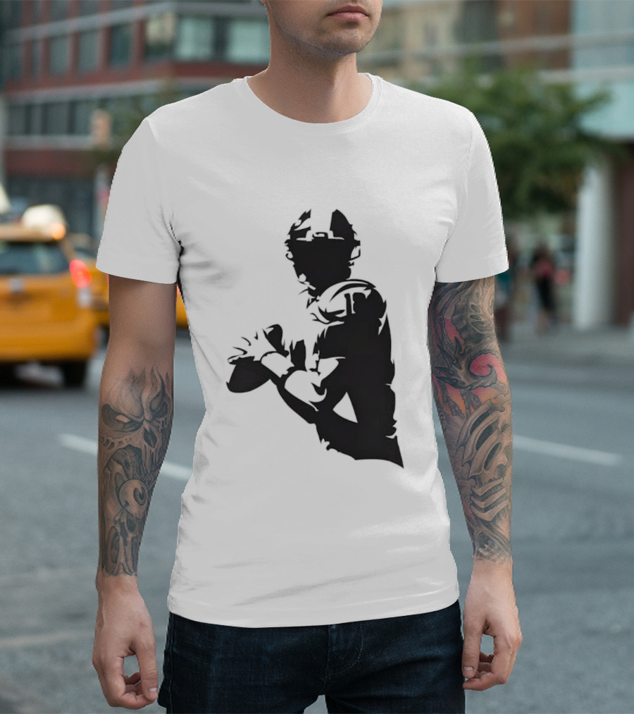 Quarterback Player Silhouette American Football Sports T-Shirt