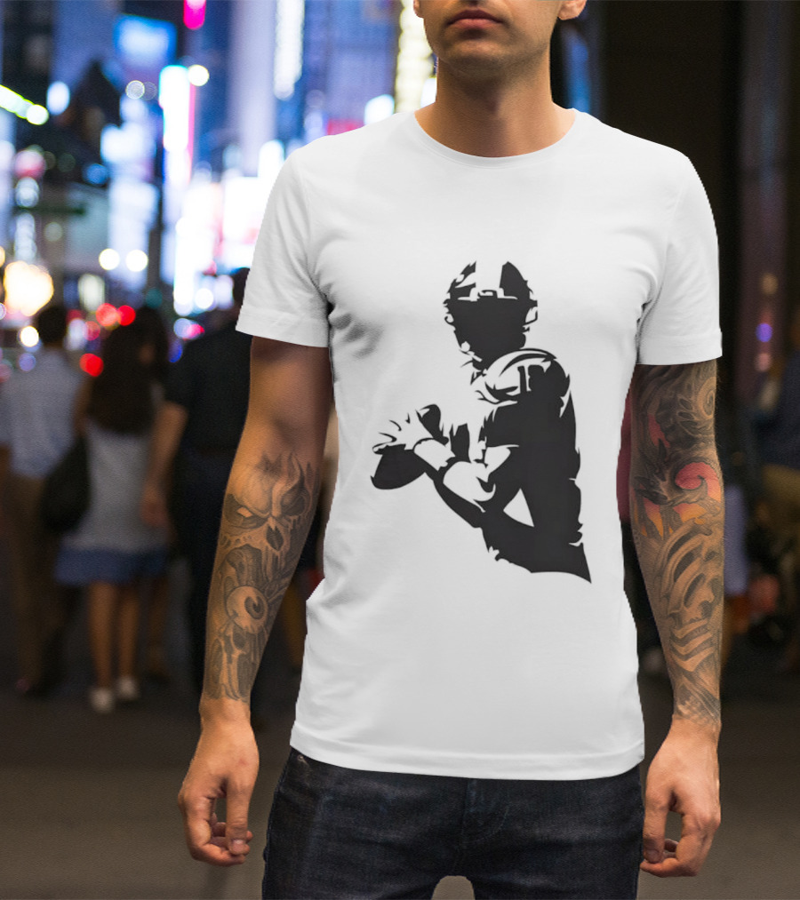 Quarterback Player Silhouette American Football Sports T-Shirt