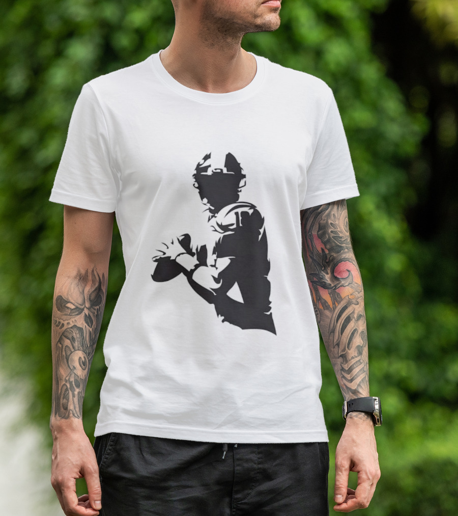 Quarterback Player Silhouette American Football Sports T-Shirt