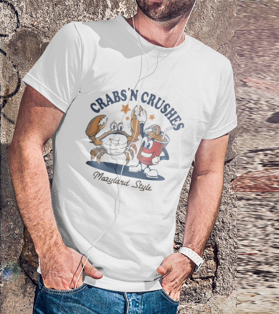 Crabs'n Crushes Maryland Style Cartoon T-Shirt