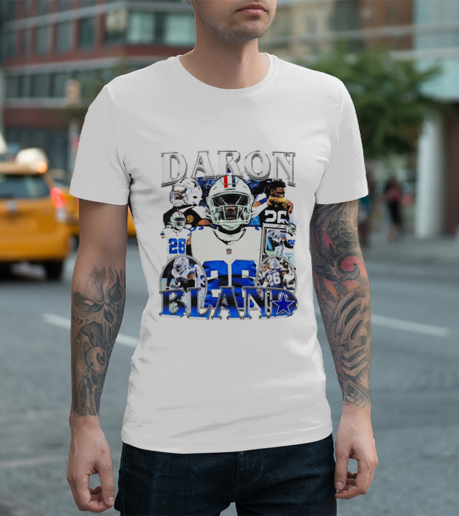 Daron Bland Dallas Cowboys 26 NFL Star Player Collage T-Shirt