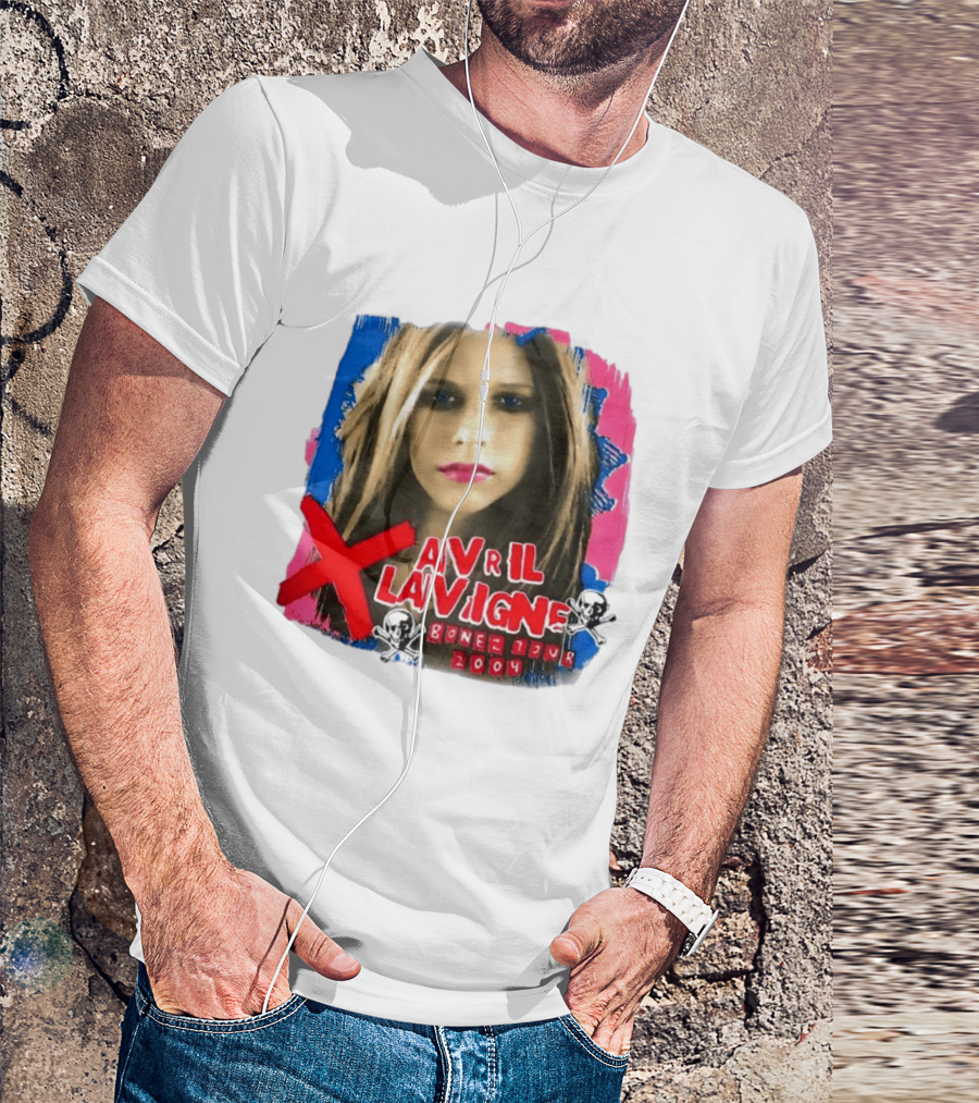Avril Lavigne Bonez Tour 2004 Skull And Crossbones T-Shirt