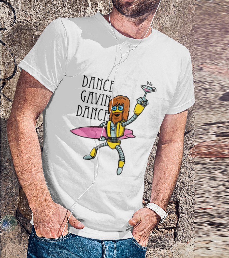 Dance Gavin Dance Surfing Robot With Pink Surfboard And Cocktail T-Shirt