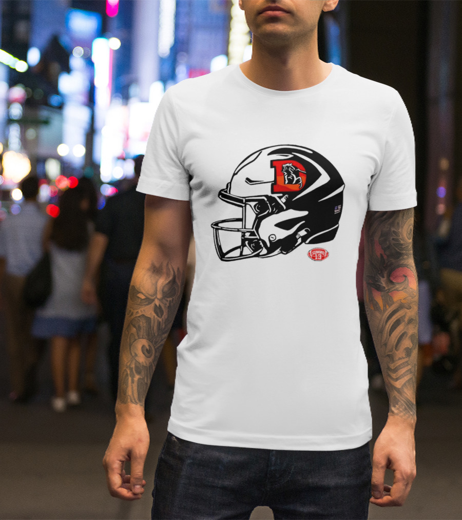 Denver Broncos Vintage D Snowcapped Helmet T-Shirt