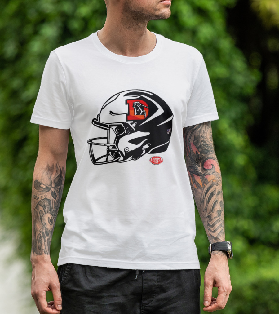 Denver Broncos Vintage D Snowcapped Helmet T-Shirt