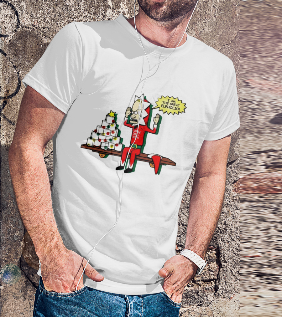 Beavis Jingle Bell Rock I Am The Great Elfholio Christmas T-Shirt