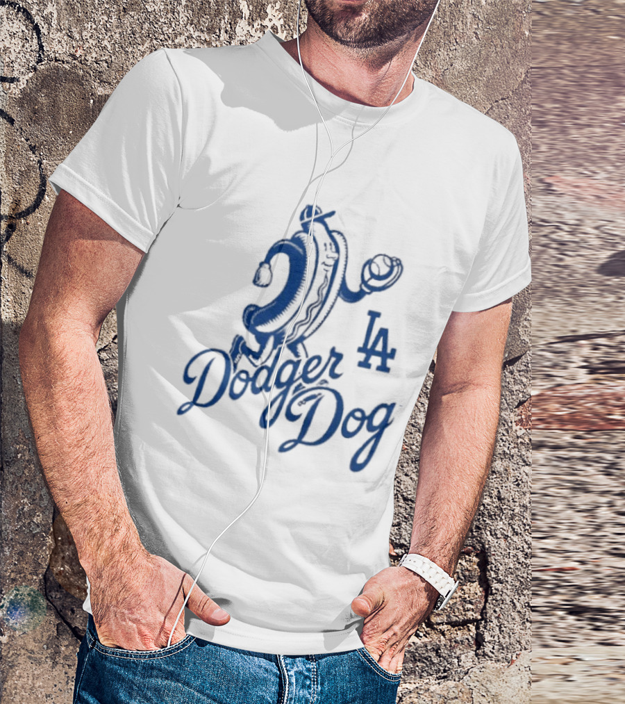 Dodger Dog LA Dodgers Hot Dog Baseball T-Shirt