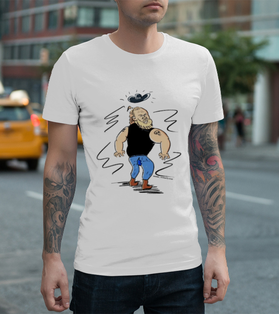 Brock Lesnar WWE Smackdown Cowboy Cartoon T-Shirt