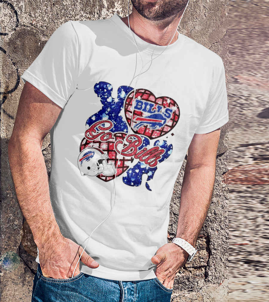Buffalo Bills Go Bills Heart Valentine's Day Football T-Shirt