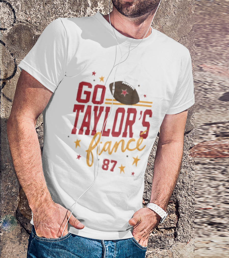 Go Taylor's Fiancé 87 Football Stars And Stripes T-Shirt