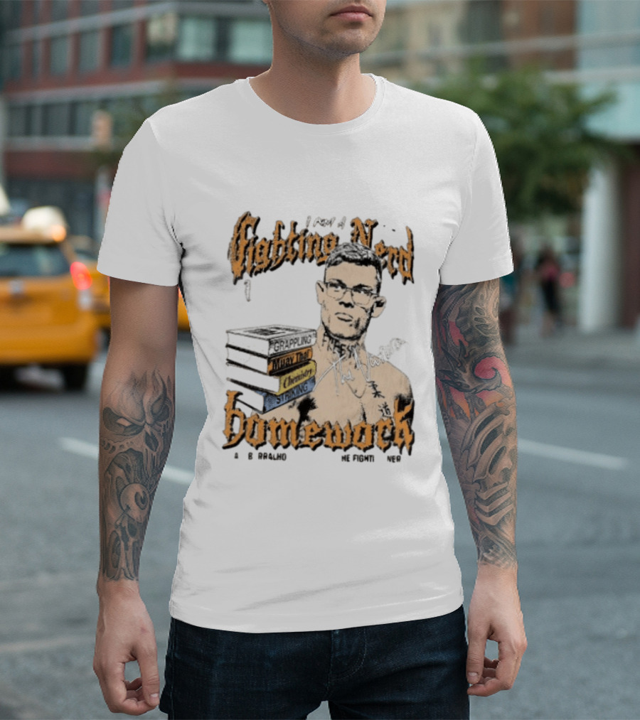 Caio Borralho Fighting Nerd Grappling Muay Thai Chemistry Homework Natural MMA T-Shirt