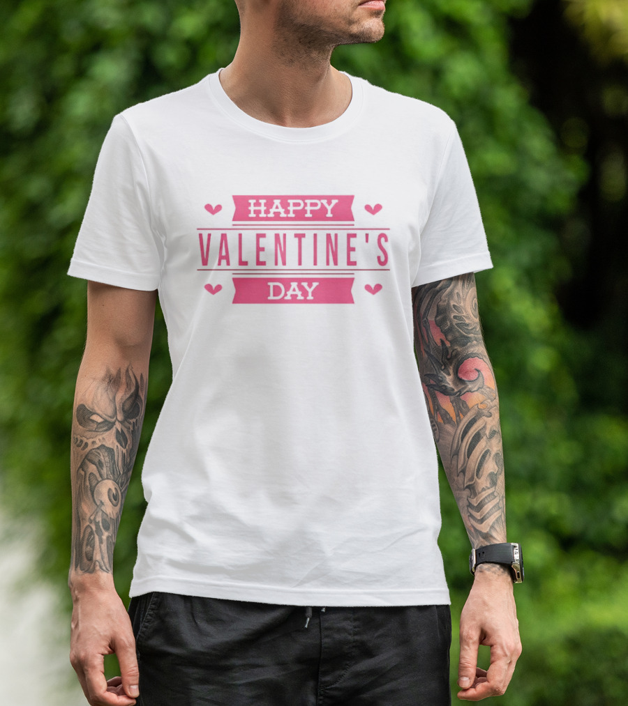 Happy Valentine's Day Pink Hearts Celebration T-Shirt