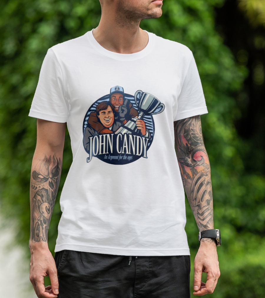 John Candy CFL Argonaut Icon Holding Trophy T-Shirt