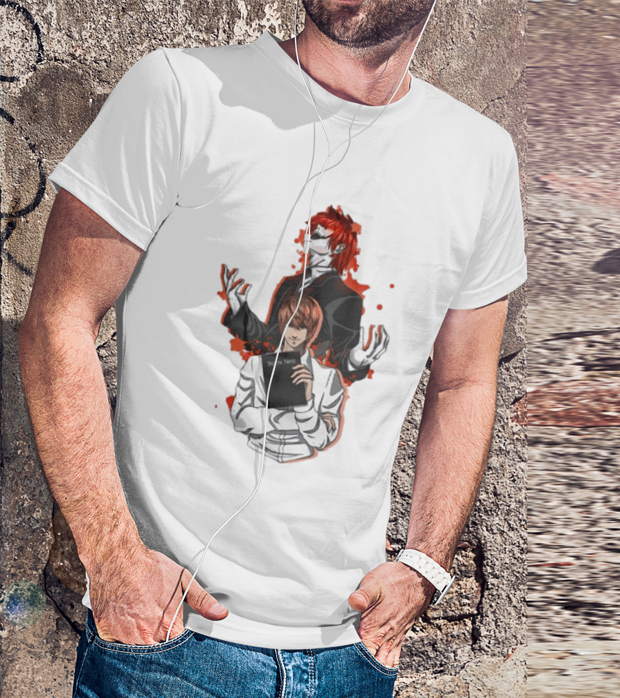 Light Yagami Raito And Ryuk Holding Death Note Anime T-Shirt