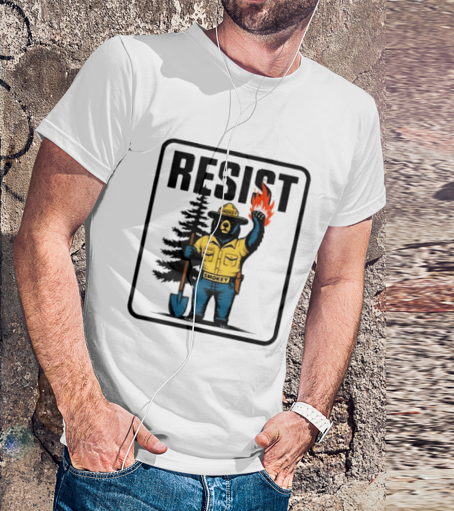 Resist Smokey Fire Prevention Bear California Forest T-Shirt