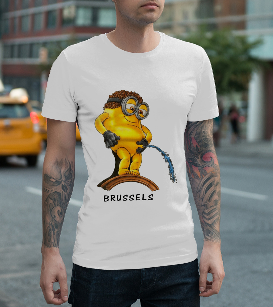 Brussels Pee Minion Parody Manneken Pis T-Shirt