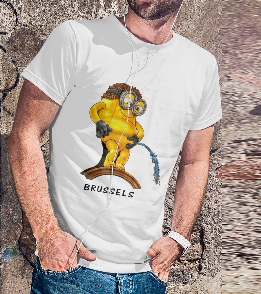 Brussels Pee Minion Parody Manneken Pis T-Shirt