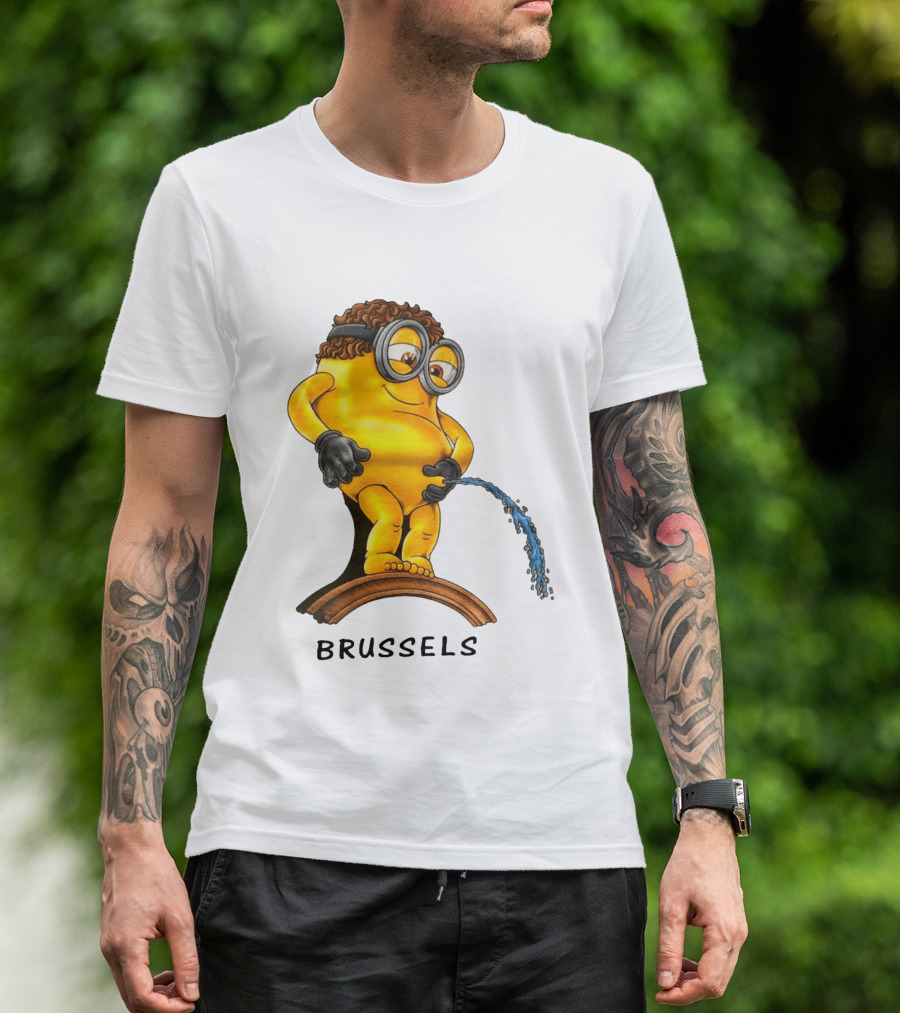 Brussels Pee Minion Parody Manneken Pis T-Shirt