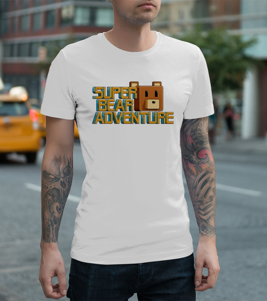 Super Bear Adventure Pixel Art Bear Face T-Shirt