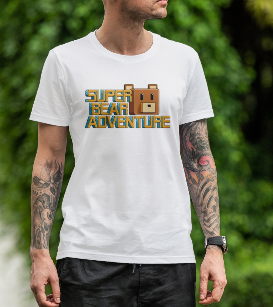 Super Bear Adventure Pixel Art Bear Face T-Shirt