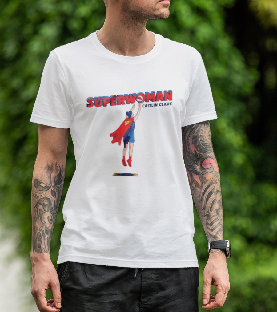 Superwoman Caitlin Clark Basketball Indiana Fever Sports Heroine T-Shirt