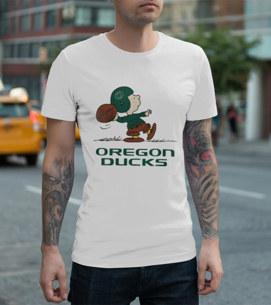 Peanuts Charlie Brown Oregon Ducks Football Quarterback T-Shirt