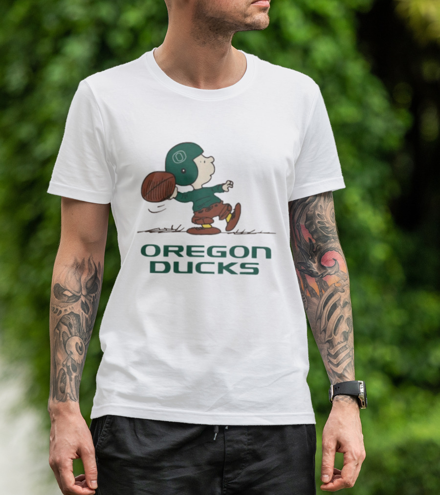 Peanuts Charlie Brown Oregon Ducks Football Quarterback T-Shirt