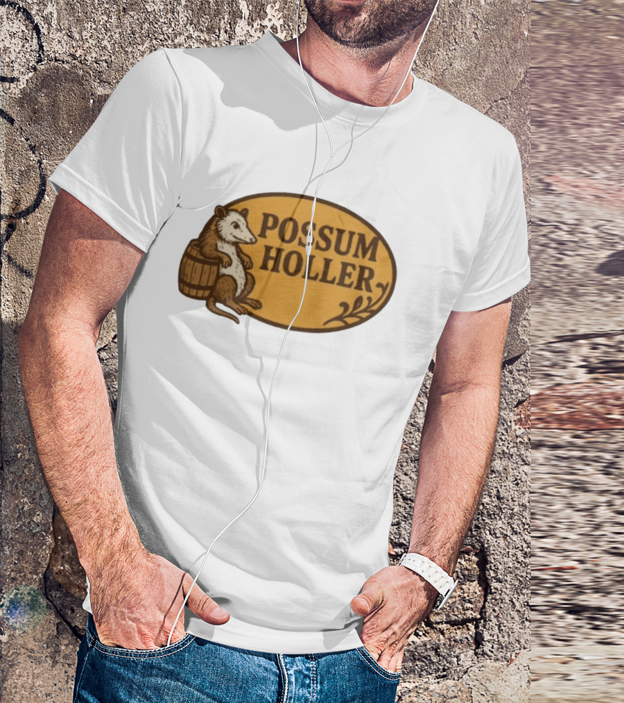 Possum Holler Rustic Opossum With Barrel T-Shirt