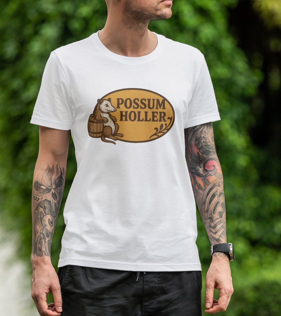 Possum Holler Rustic Opossum With Barrel T-Shirt