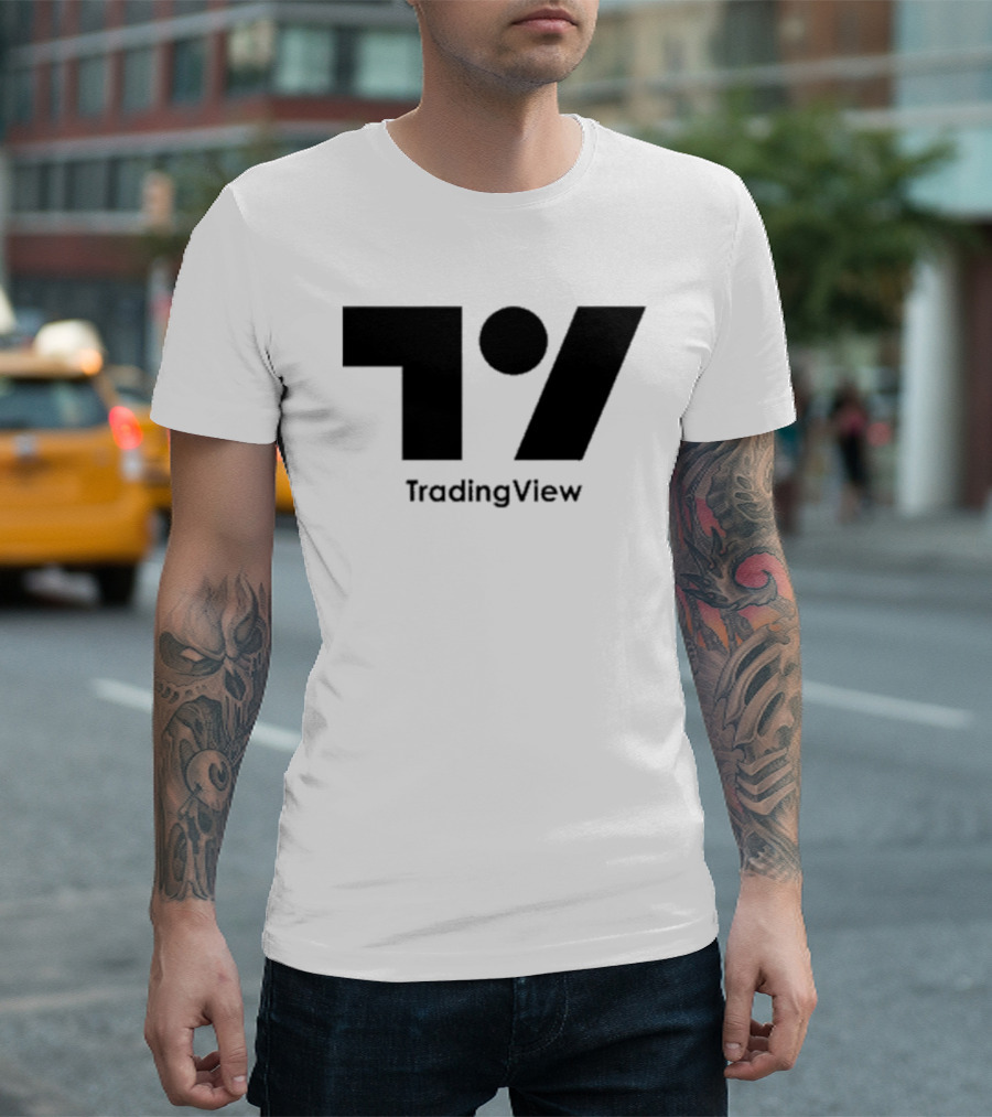 TradingView Bold Minimalist Block Monochrome T-Shirt