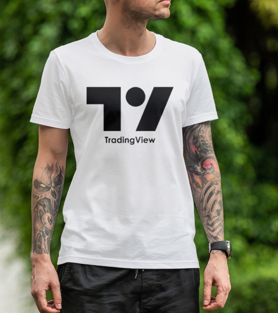 TradingView Bold Minimalist Block Monochrome T-Shirt