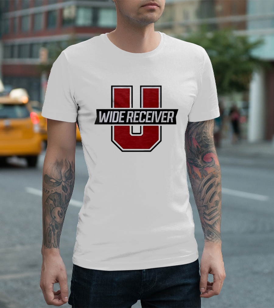 Wide Receiver U Team Red Black Block Lettering T-Shirt