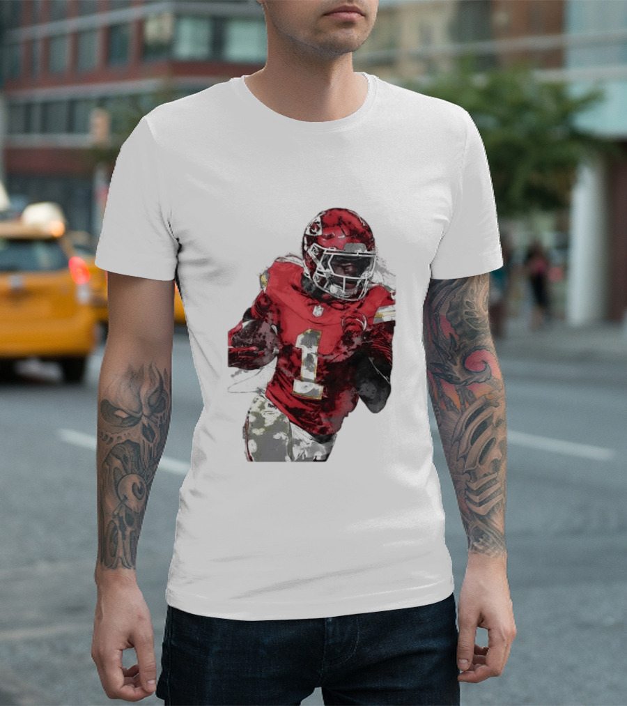 Kansas City Chiefs Xavier Worthy Football Player Number One T-Shirt