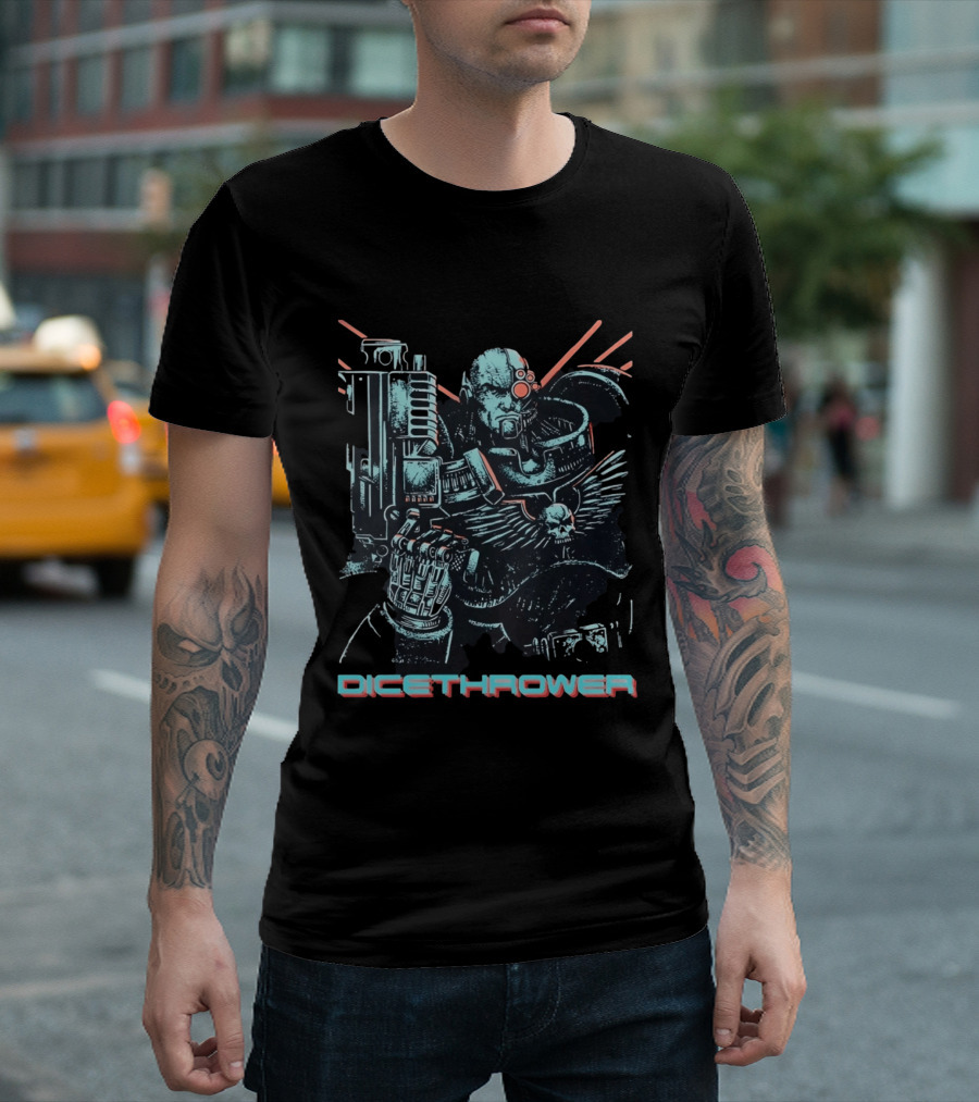 Iron Hand Space Marine Dicethrower With Bolter T-Shirt