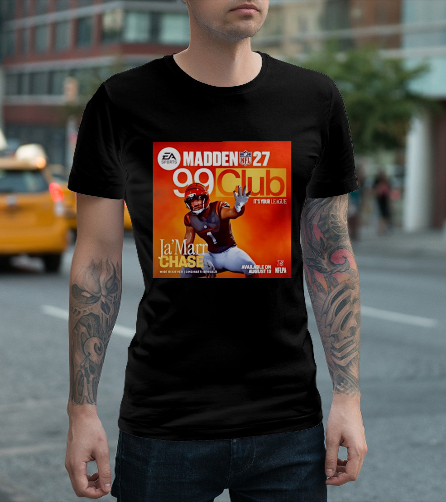 Ja'Marr Chase Cincinnati Bengals EA Sports Madden 27 99 Club NFLPA Available August 13 T-Shirt