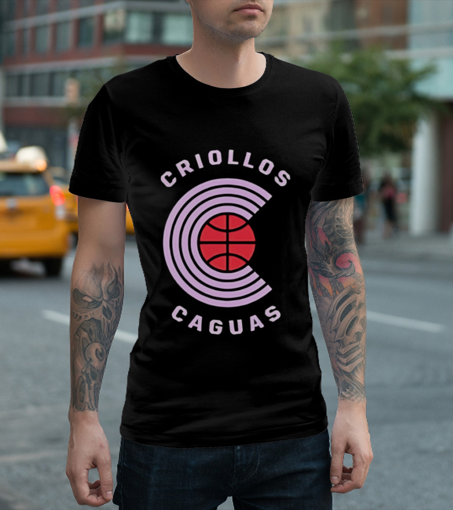 Criollos De Caguas Basketball Team Retro Style Logo Sports T-Shirt