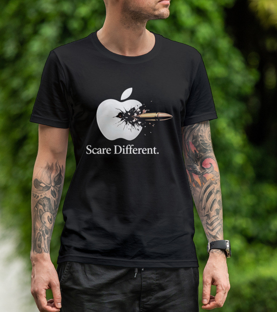 Scare Different Apple Bullet Hole Explosion T-Shirt