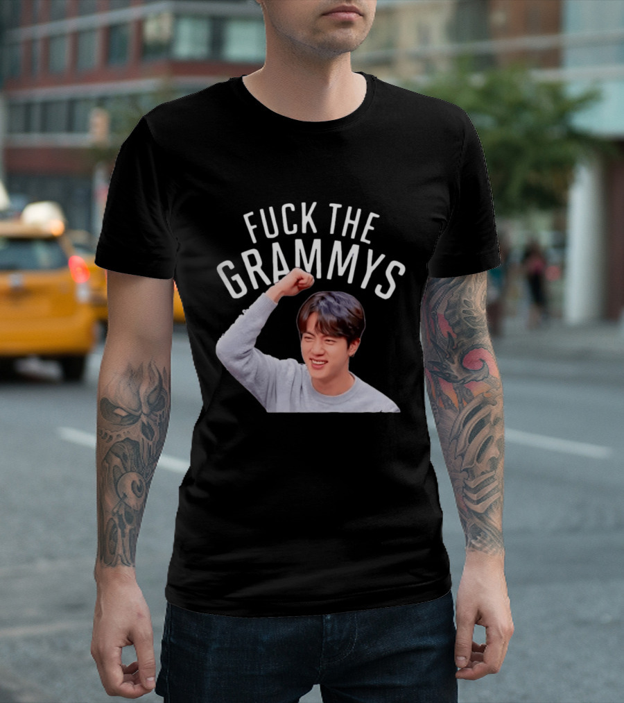 Jin BTS Fuck The Grammys K Pop Bangtan Boys Fandom T-Shirt