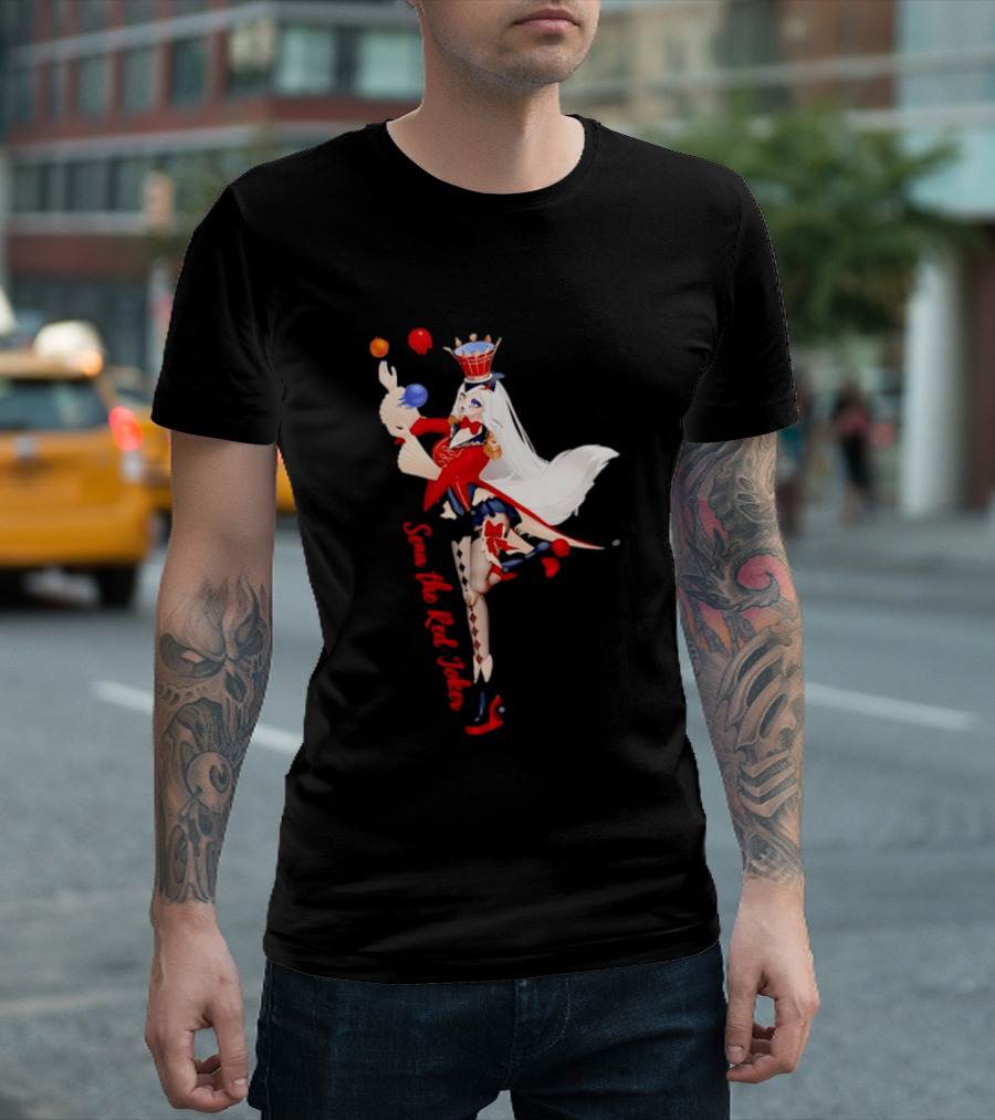 Sena The Red Joker Anime Jester Character With Crown And Juggling Balls T-Shirt