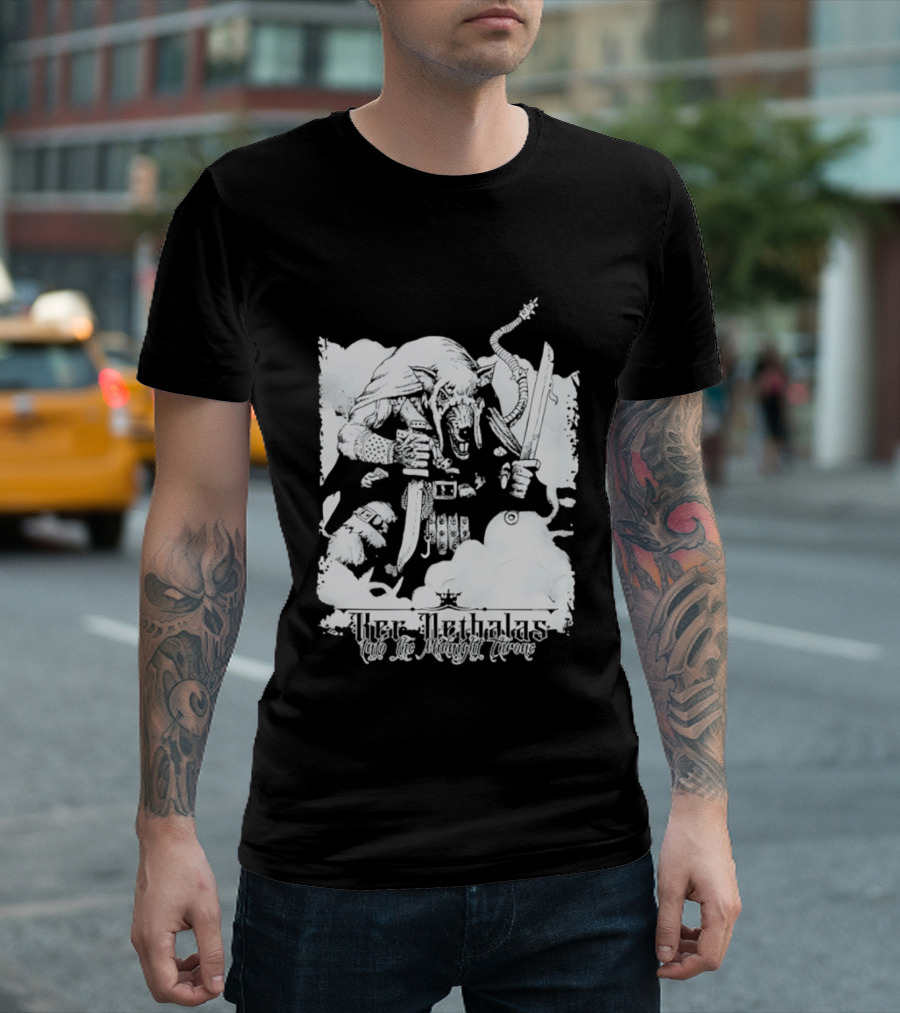 Ker Nethalas Into The Midnight Throne Rat Warrior Sword And Dagger Creature T-Shirt