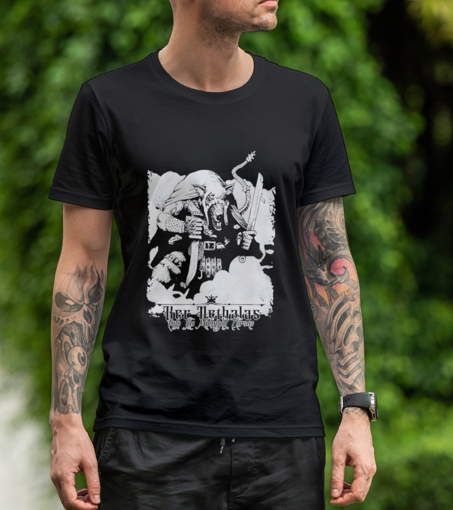 Ker Nethalas Into The Midnight Throne Rat Warrior Sword And Dagger Creature T-Shirt