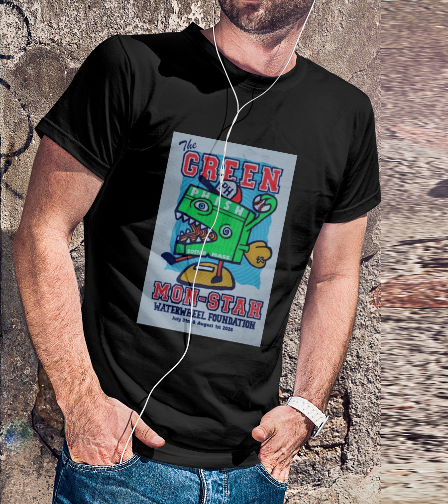 The WaterWheel Foundation The GREEN MON STAH Phish Fenway Park Boston July 31st August 1st 2026 T-Shirt