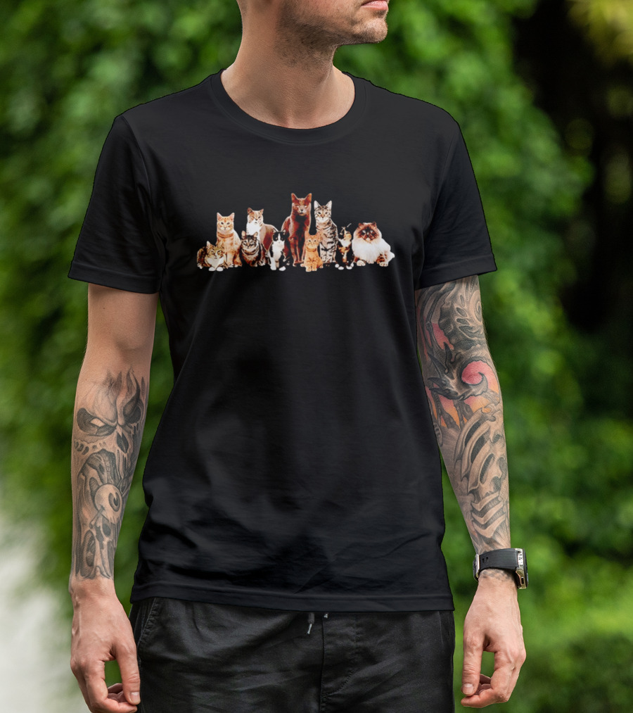 Diverse Feline Kittens Group Cat Lover T-Shirt