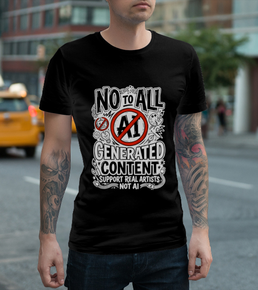 No To All AI Generated Content Support Real Artists Not AI T-Shirt