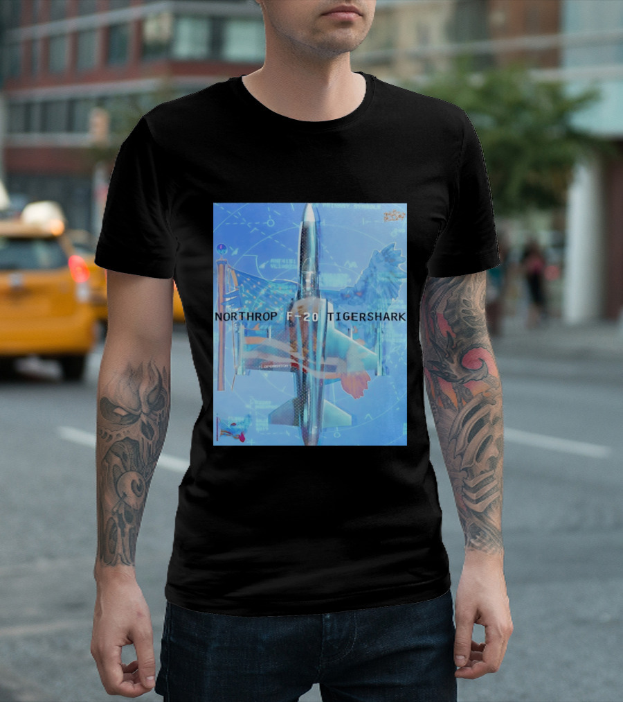 Northrop F 20 Tigershark Fighter Jet Aviation Digital Art And Aerospace T-Shirt
