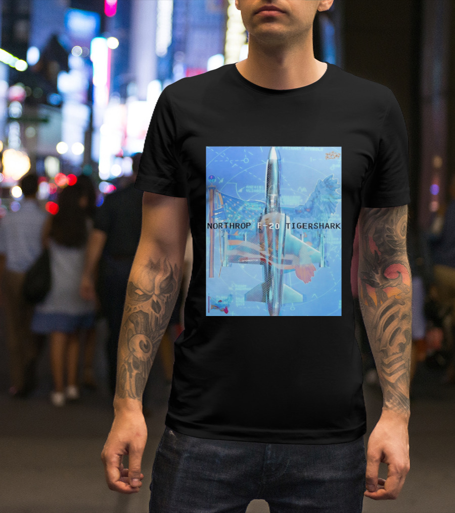 Northrop F 20 Tigershark Fighter Jet Aviation Digital Art And Aerospace T-Shirt