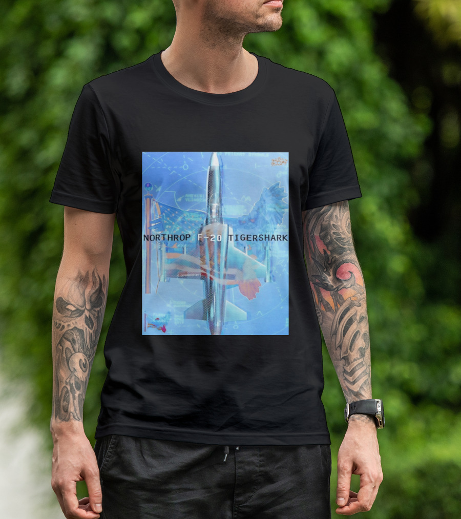 Northrop F 20 Tigershark Fighter Jet Aviation Digital Art And Aerospace T-Shirt
