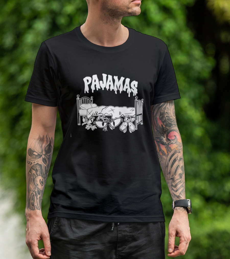 Pajamas Bed With Spooky Scary Eyes T-Shirt