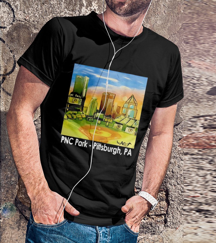 PNC Park Pittsburgh PA Baseball Skyline Art Print T-Shirt